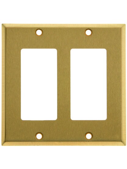 Classic Double Gang GFI Cover Plate In Pressed Brass or Steel